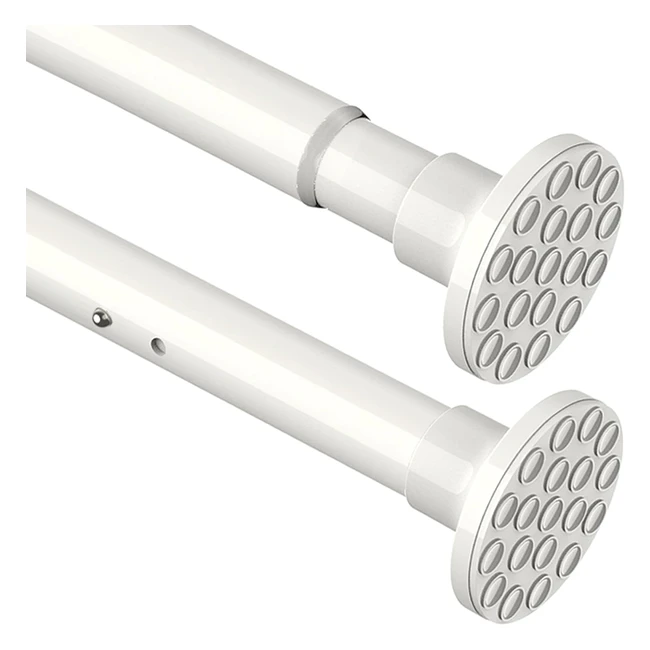 Extendable Curtain Pole 139inch White 90140cm Antislip Rod