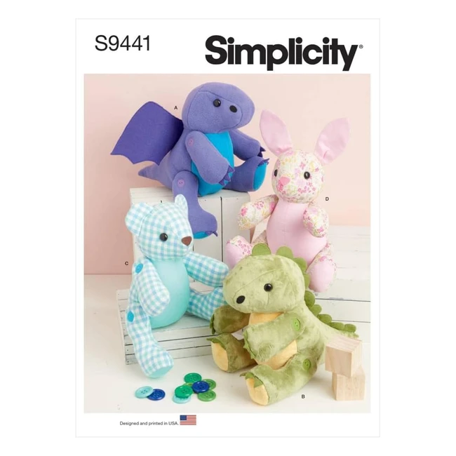 Simplicity Plushies Sewing Pattern S9441 - Create Adorable Handmade Toys