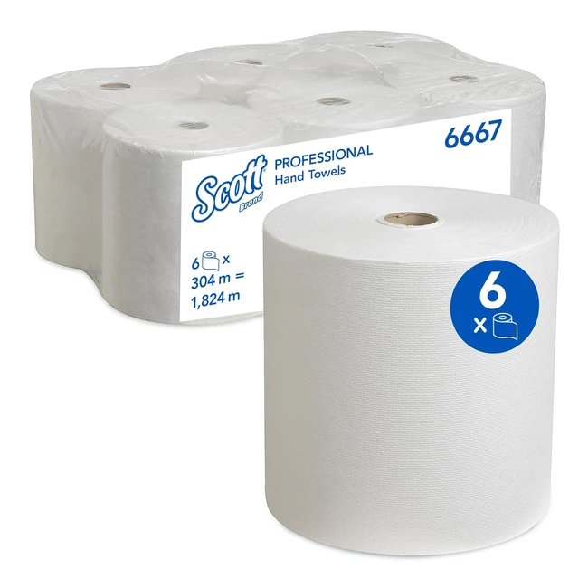 Scott Roll Paper Towels 6667 - Extra Absorbent 1Ply 304m Rolls