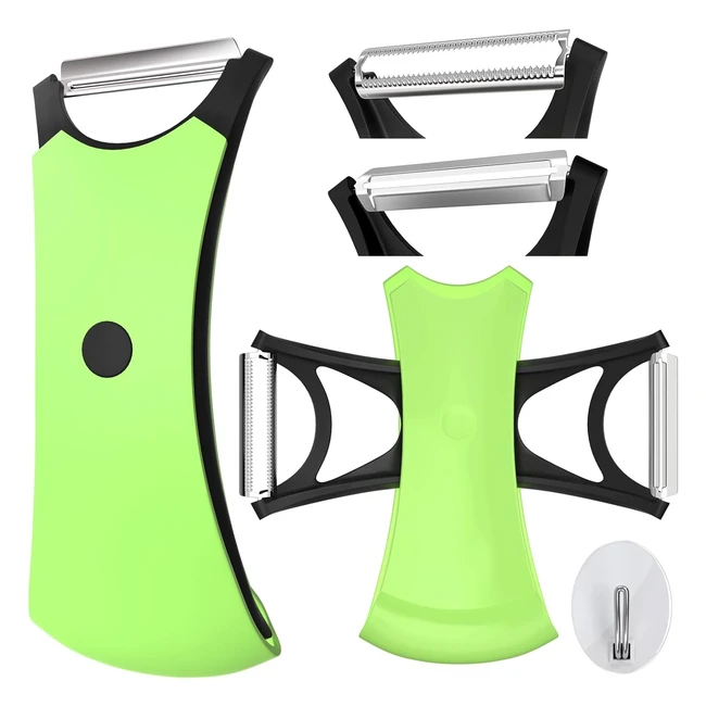 Pelapatate professionale doppio taglio lama in acciaio inossidabile - Verde