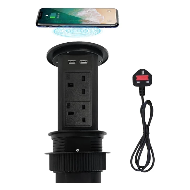 Zeshan Pop Up Kitchen Socket - Intelligent Pop Up Socket with Wireless Charging 