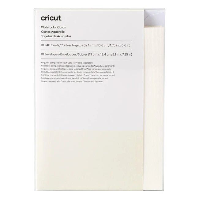 Cricut Watercolour Cards Ivory R40 10 Pack - Customizable Coldpressed Paper