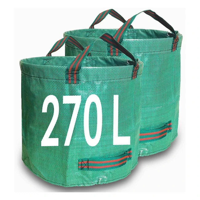 Singwow Garden Waste Bags 270L x 2 - Heavy Duty Reusable Sacks with Handles