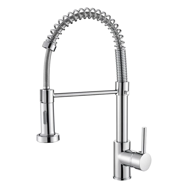Cobbe Kitchen Sink Mixer Tap Spring Faucet | 2 Spray Modes | High Arc | Single Handle | Chrome