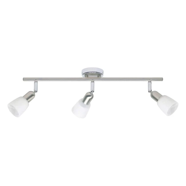 Lampe Sofia Spot Tube 3 lumières Fer/Chrome/Blanc 3x D45 E14 40W - Adaptée aux lampes - Suspension non incluse