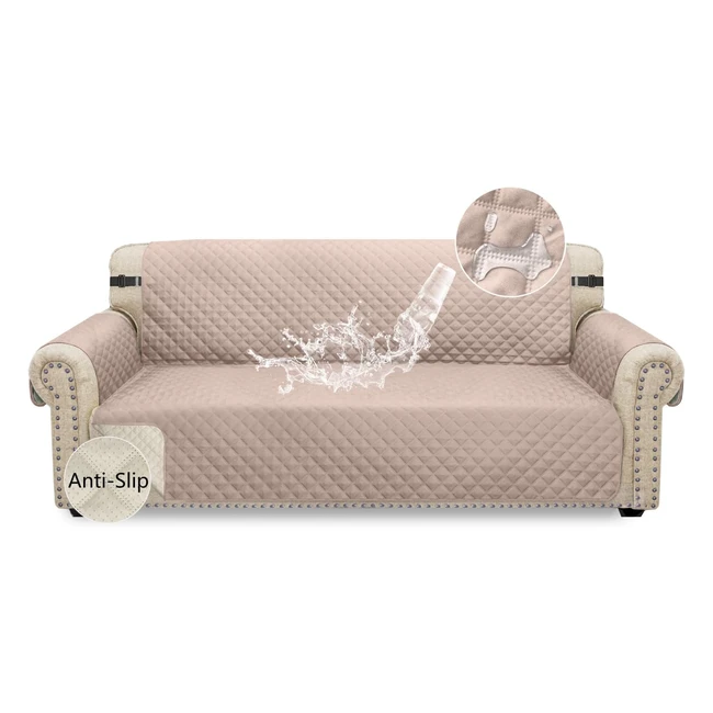 Housse de Canap Impermable Granbest avec Sangles lastiques Lavable 3 Place