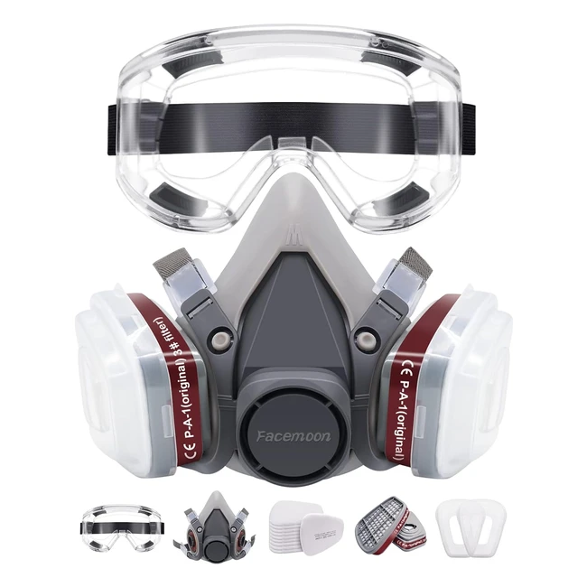 Respirator Mask Safety Dust Face Cover Gas Mask with Filter - Paint Dust Formaldehyde Sanding Polishing Spraying Work