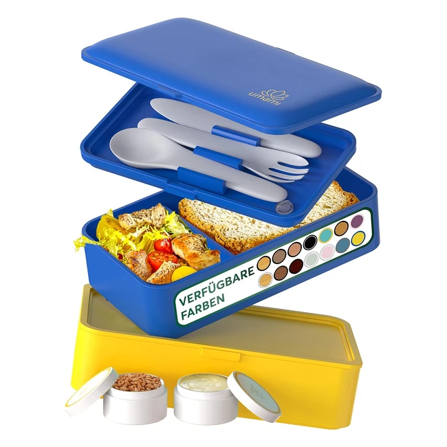Umami Allin1 12L Bento Lunchbox Erwachsene mit Besteck 2 Saucenbehltern - Brotdo