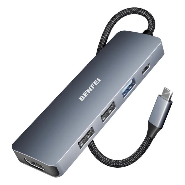 Benfei Hub USB C HDMI 4K 100W Aliment 3 Ports USB C Design Tiss Macbook ProAir