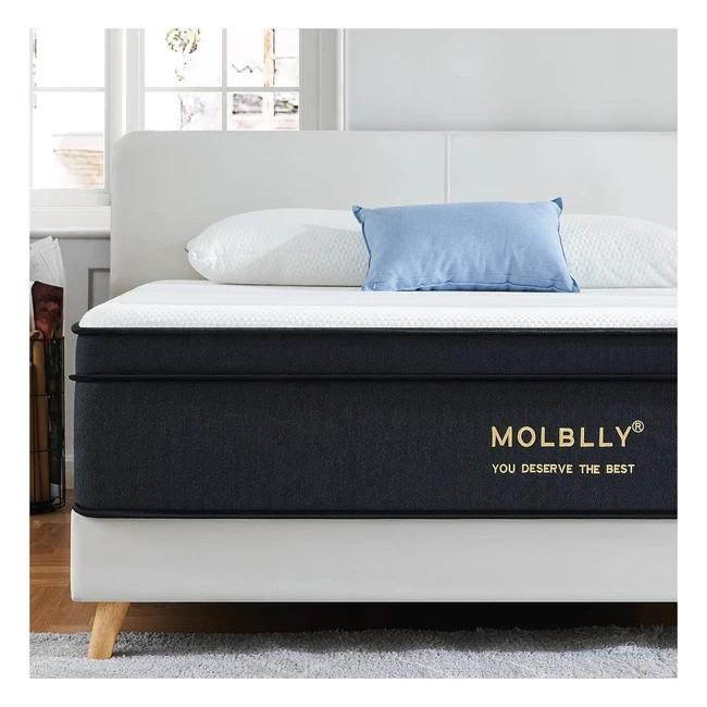 Matelas Molblly 140 x 190 - Ressorts ensachés - Mousse à mémoire de forme - Confort mi-ferme