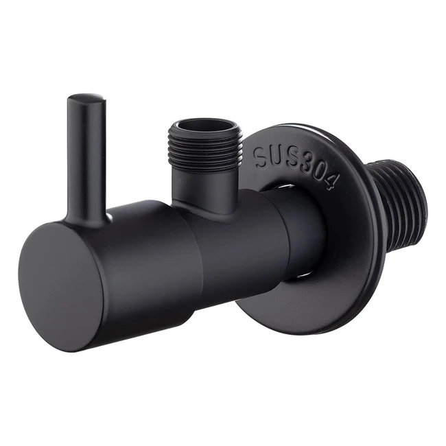 Llave de Escuadra Ibergrif M22025B38 Acero Inoxidable 12x38 Negro - Instalación Fácil