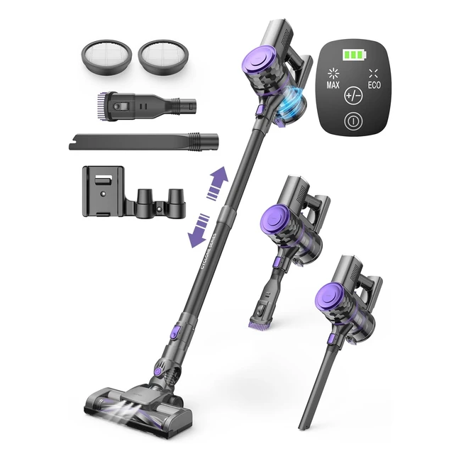 OLAYMEY Akku Staubsauger V800 25000Pa Kabellos Akkustaubsauger mit Antitangleb