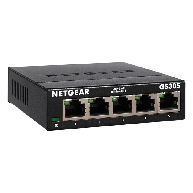 Netgear GS305300PES 5-Port Gigabit Switch - Plug and Play Installation - Rugged Metal Chassis