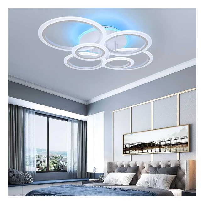Plafonnier LED 80W Dimmable - Luminaire chambre avec télécommande - Moderne - Éclairage de plafond