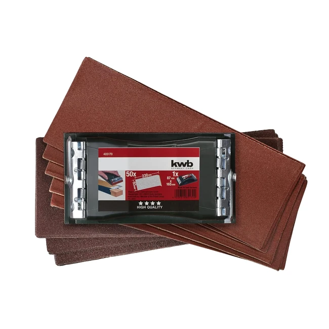 kwb Handschleiferset 2-teilig inkl. Schleifklotz mit Klemmvorrichtung und Schleifpapier 93x230mm