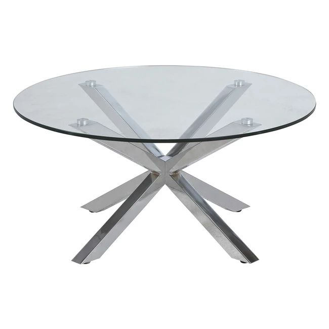 Table ronde en verre clair AC Design Heather - Moderne - H 40 x L 82 x P 82 cm