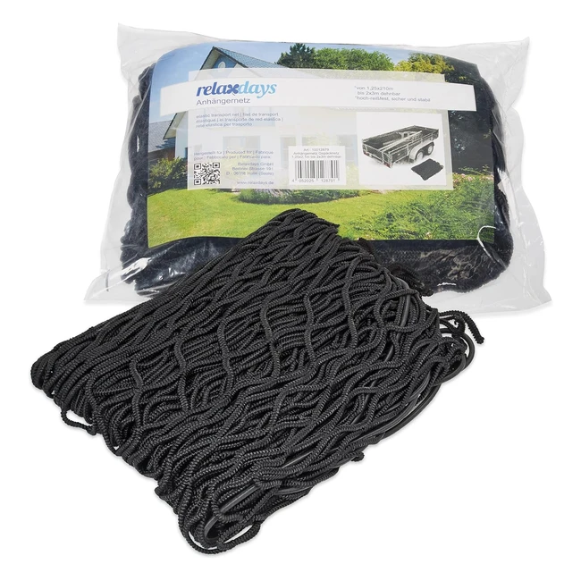 Red Elstica para Remolque 3x2 m - Relaxdays Negro - Ref 1234 - Resistente y F