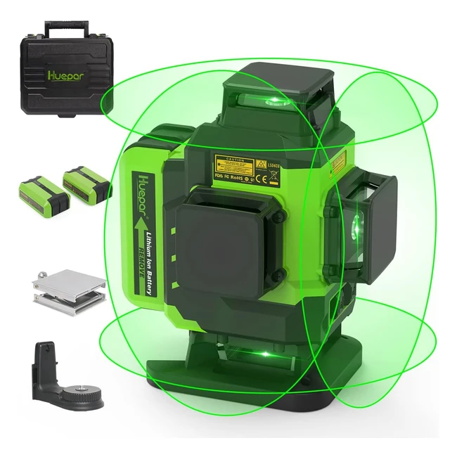 Huepar 4x360 Green Laser Level LS04CG - Self-Leveling 16 Lines 4D Tiling Floo