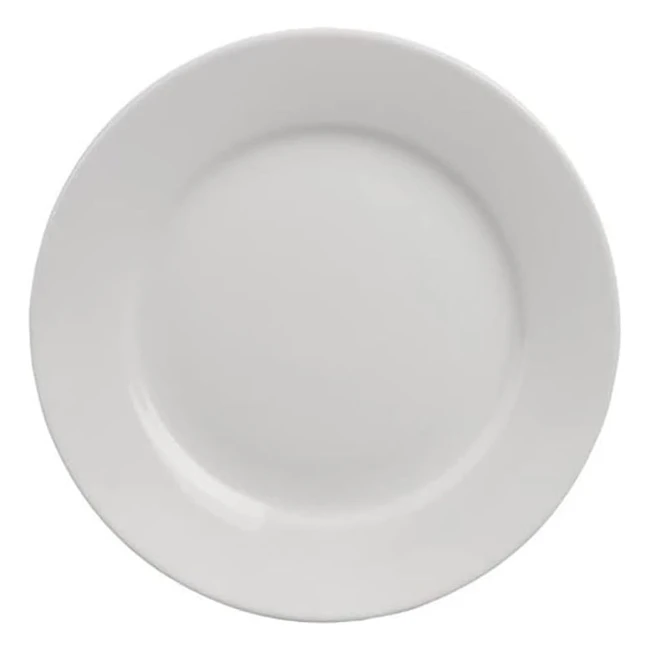 Olympia Athena Wide Rimmed Plates 228mm Pack of 12 White Porcelain Dinner Plate 