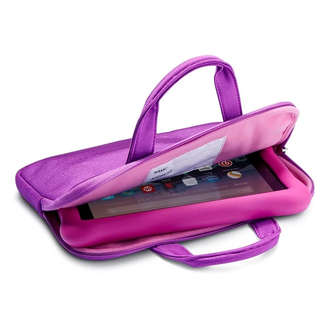 Nupro Hlle mit Reiverschluss fr Fire 7 Kids Edition Tablet - ViolettPink 