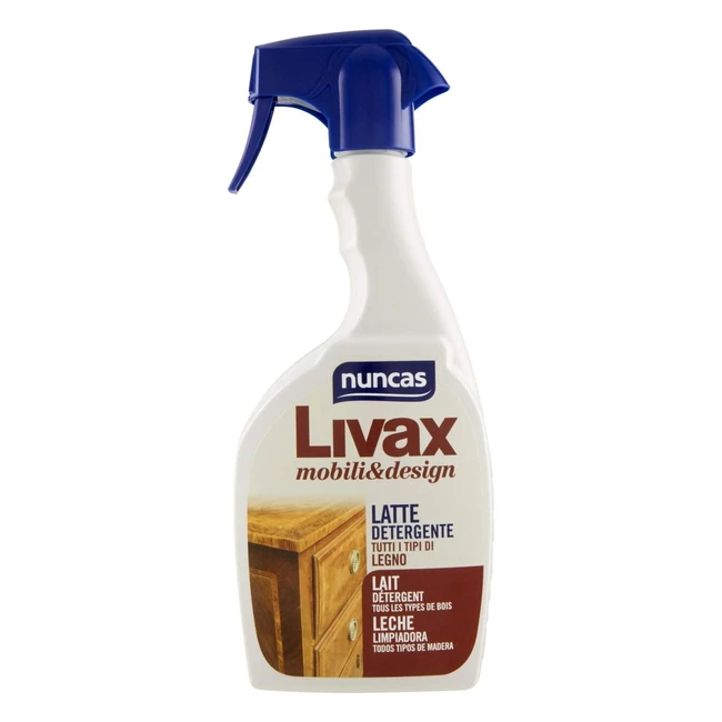 Nuncas Livax Mobilidesign Detergente Legno 500ml - Emulsione Cera Dapi Olio - Ri