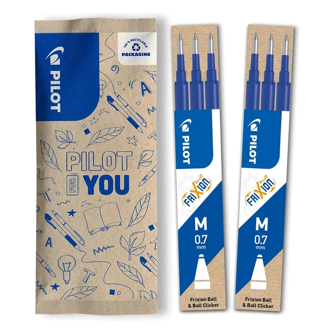 Pilot Frixion Gel Rollerball Pen Refills 07mm 6er Pack Blau Erasable Ink Frixion Ball Clicker