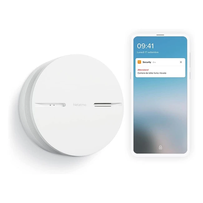 Rilevatore Fumo Intelligente Netatmo - Batteria 10 Anni - Allarme Fumo - Certifi