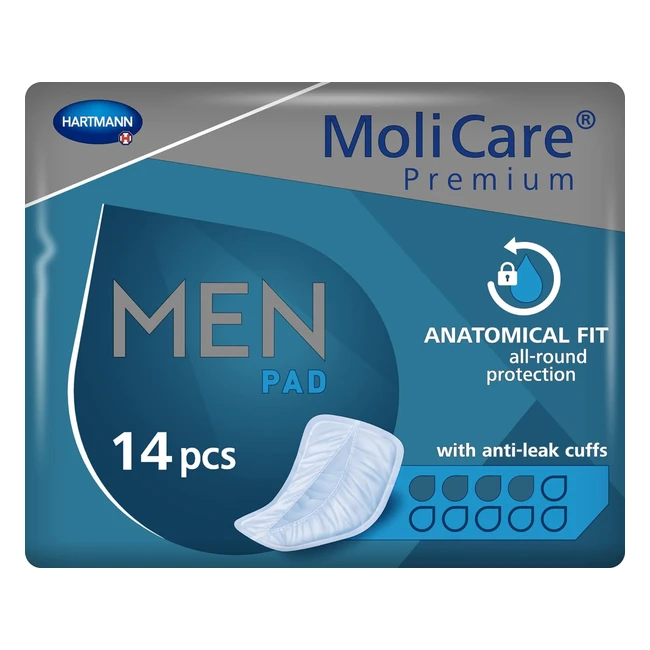 Molicare Premium Men Pad Assorbente Uomo Vescica Debole Forma V 4 Gocce 14 Pezzi
