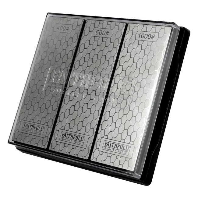 Juego de Piedras de Afilar Diamante Faithfull DWTRIPLE 3 Unidades Multicolor - Afilado Rápido y Preciso