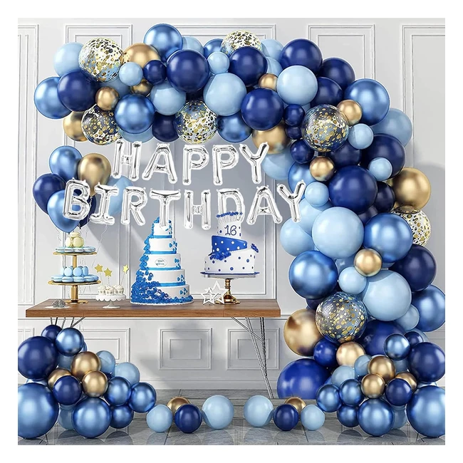 Kit Arche Ballon Bleu Or134 Pcs Set Ballons Dcoration Anniversaire Bleu Or