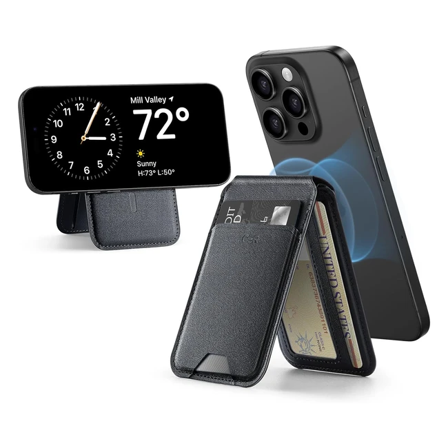 ESR HaloLock Magnetisches Vegan Leder Wallet Stnder Magsafe 3 Karten iPhone 15