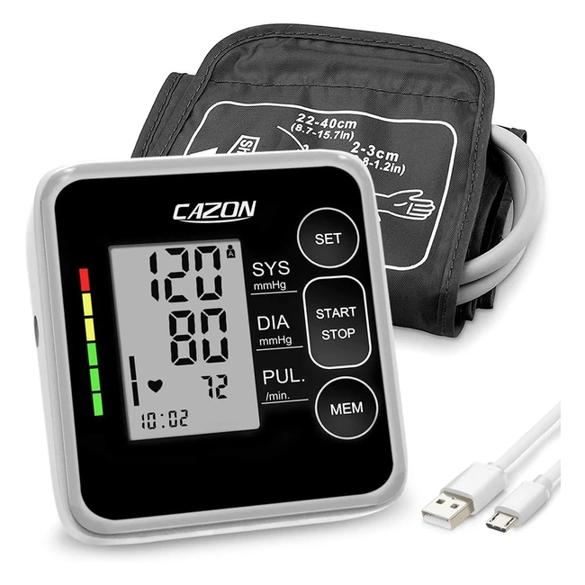 CAZON Blutdruckmessgert Oberarm digital vollautomatisch Blutdruckmessung Puls 