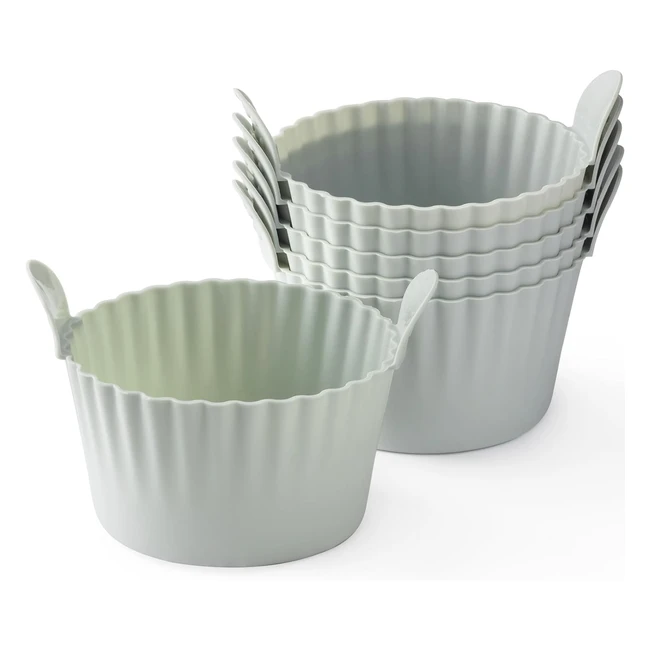 Bakecat Air Fryer Ramekins Muffin Cases Pack of 6 - Grey