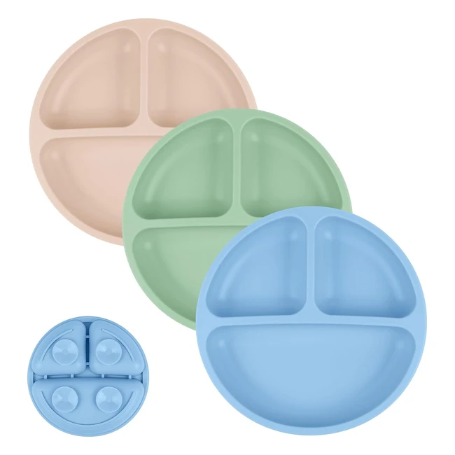 Assiettes Silicone Vicloon Bb Ventouse 3pcs - Fourchettes Cuillres Incassa
