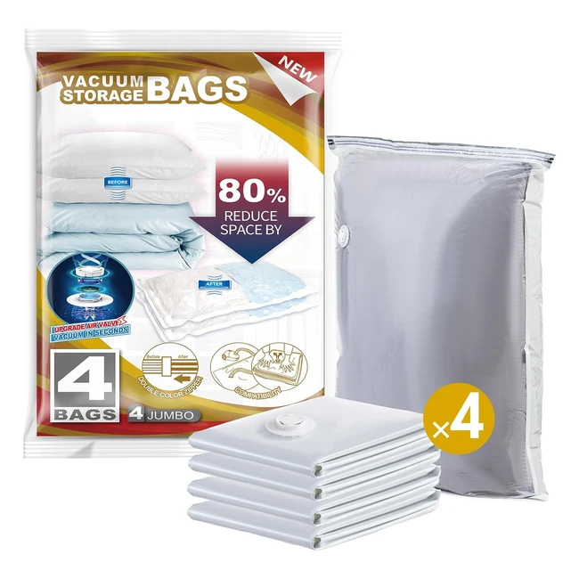 Taili 4 Pack Jumbo Vacuum Storage Bags for Comforter and Blankets 10161 7874 cm 