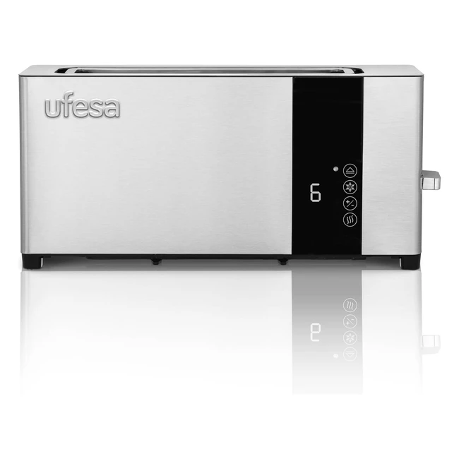 Grillepain Ufesa Plus Delux Acier Inox LCD 1050W 1 Fente Extra Large 7 Niveaux