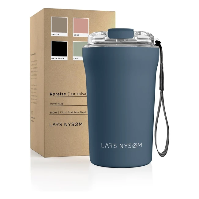 Tazza Termica Lars Nysm 380ml Blu Stone - Senza BPA - Isolamento 4h Caldo 8h Fre