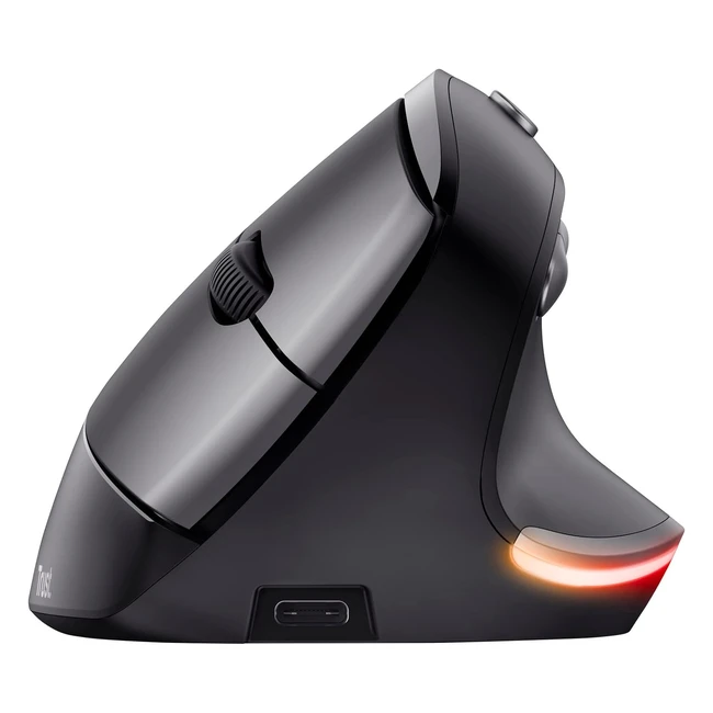 Trust Bayo Rechargeable Vertical Mouse RF 2.4GHz 800-4200 DPI Ergonomic Wireless Mouse