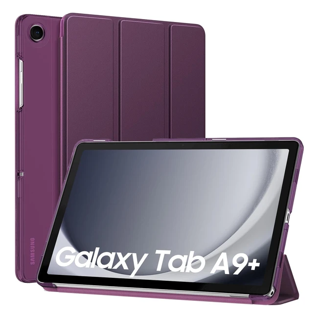 Funda Moko Galaxy Tab A9 Plus 11 Pulgadas 2023 - Protectora Transparente PC Duro - Auto Activación Reposo - Morado Oscuro