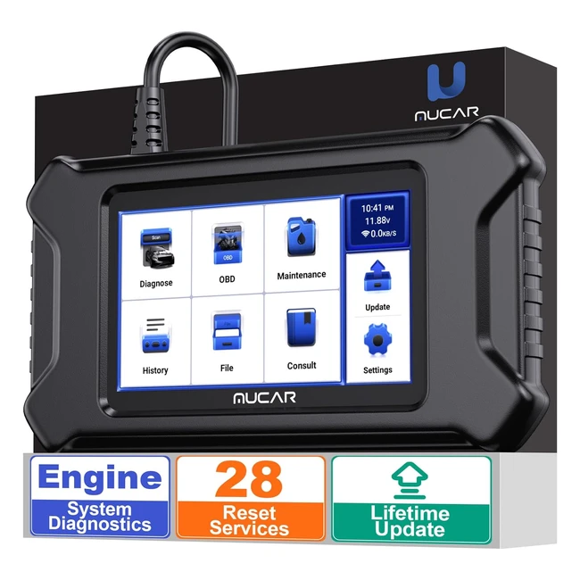 Mucar CS90 Car Diagnostic Tool ECM 28 Lifetime Free Reset Check Engine System Oil Brakes ASDP FIMMO ETS Injector Coding OBD2 Scanner