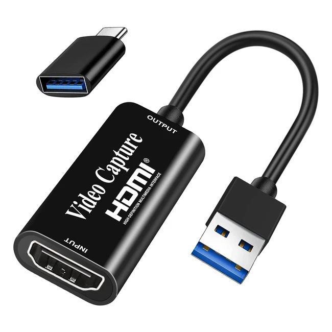 Scheda di acquisizione video 4K HDMI a USB - Registrazione video HD 1080p - Nero