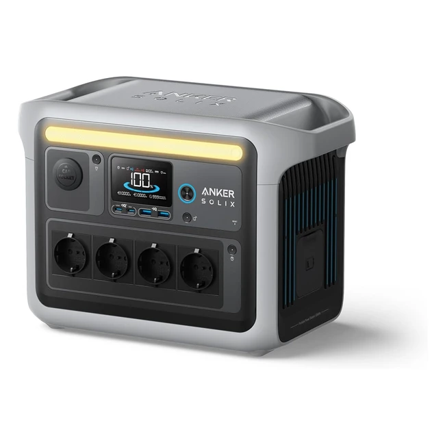 Anker Solix C1000 Tragbare Powerstation LiFePO4 1800W Solargenerator 100% geladen in 58 Min mit Ultrafast Modus