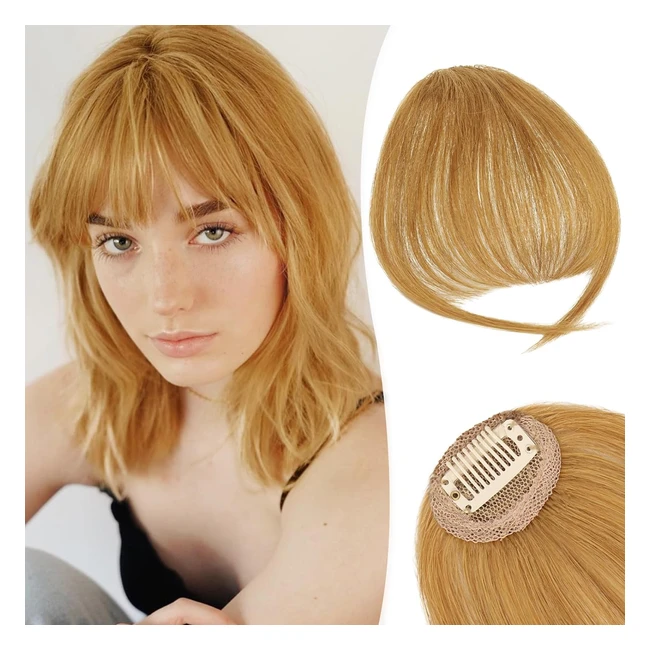 Flequillo Clip Remy Rubio 100 Cabello Humano Natural - Extensin Flequillo Tem