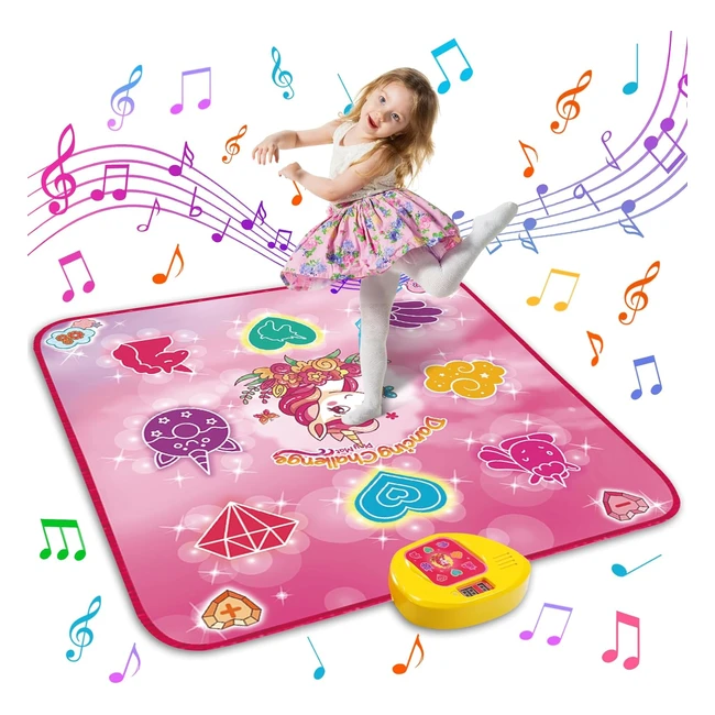 Tapis de danse licorne pour enfants - 6 modes de jeu - 9 lumires LED