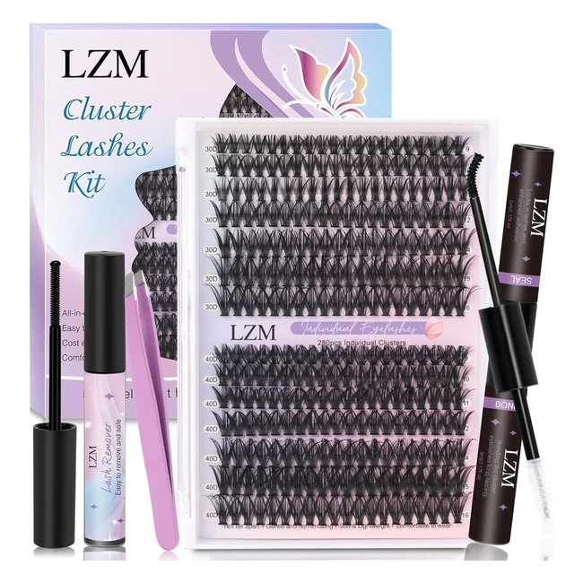 Kit Extension Ciglia 280 Pcs Finte Volume Ciglie C Curl 30D40D 916mm Mix con Pin