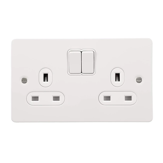 Schneider Electric Ultimate Flat Plate Switched Double Power Socket GU3220WPW - White