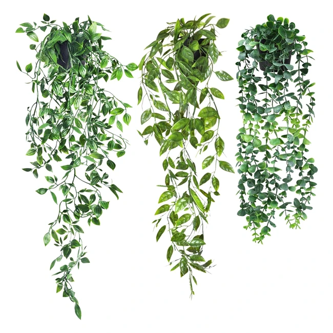 Plantas Artificiales Exterior Shepin 3 Piezas - Decorativas y Duraderas