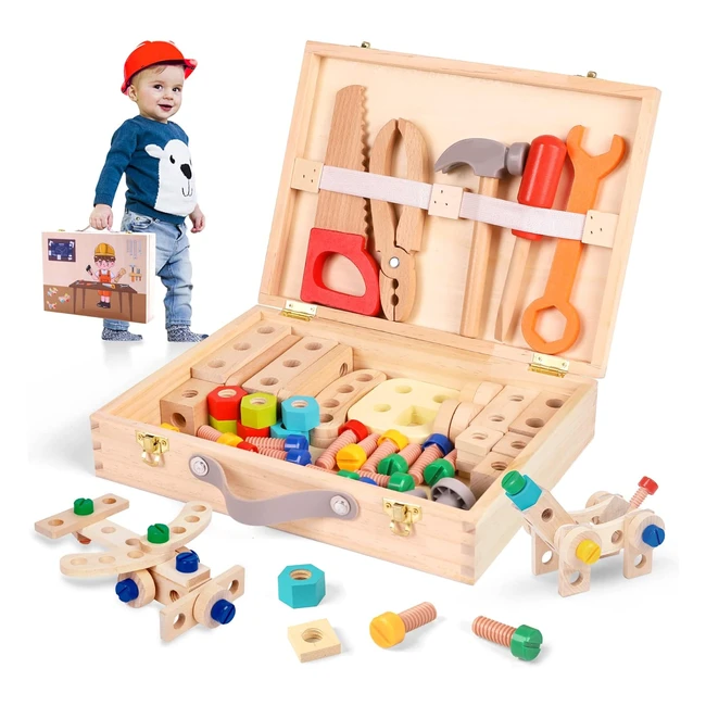 Maletn herramientas juguete nios 55 piezas Montessori - Regalo original beb