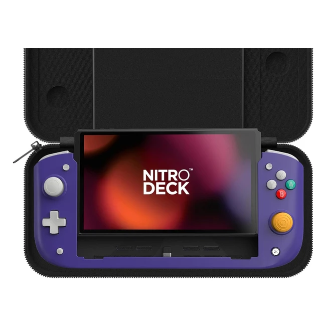 CRKD Nitro Deck Limited Edition Professional Handheld Controller for Nintendo Switch OLED - Zero Stick Drift - Retro Purple Crystal Collection