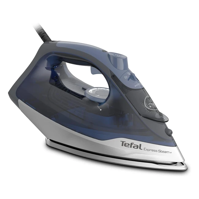 Tefal Steam Iron Express 2600W Blue Grey FV2882-027L - Powerful Performance & Easy Crease Removal